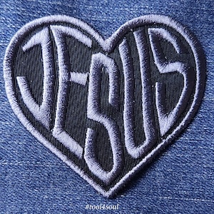 Love Jesus Patch: Embroidered Iron On Applique - Christian Gift