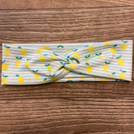 lemon print headband