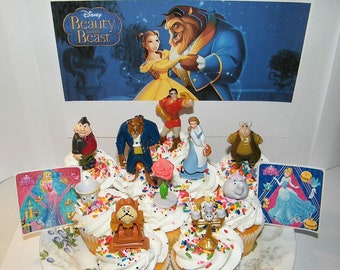 A4 Beauty and the Beast Personnalisé Comestible Fondant/Gaufre cake topper