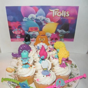 Trolls Band Together Movie Cake Toppers Cupcake Decorations Set Of 12