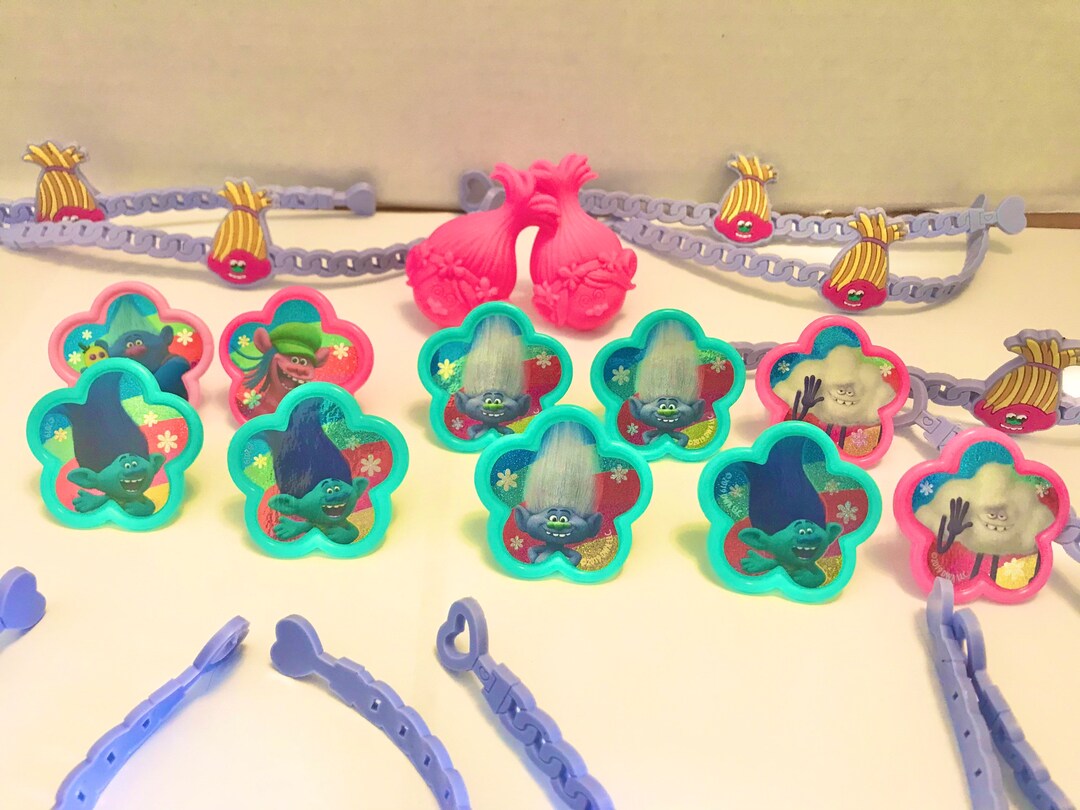 Dreamworks Trolls Movie Cake Toppers, Cupcake Decorations Set of 24 Etsy