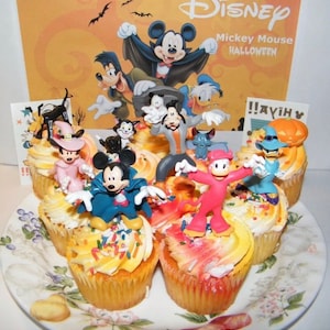 Disney Mickey and Friends Halloween Cake Topper Set of 12 With 10 Figures!