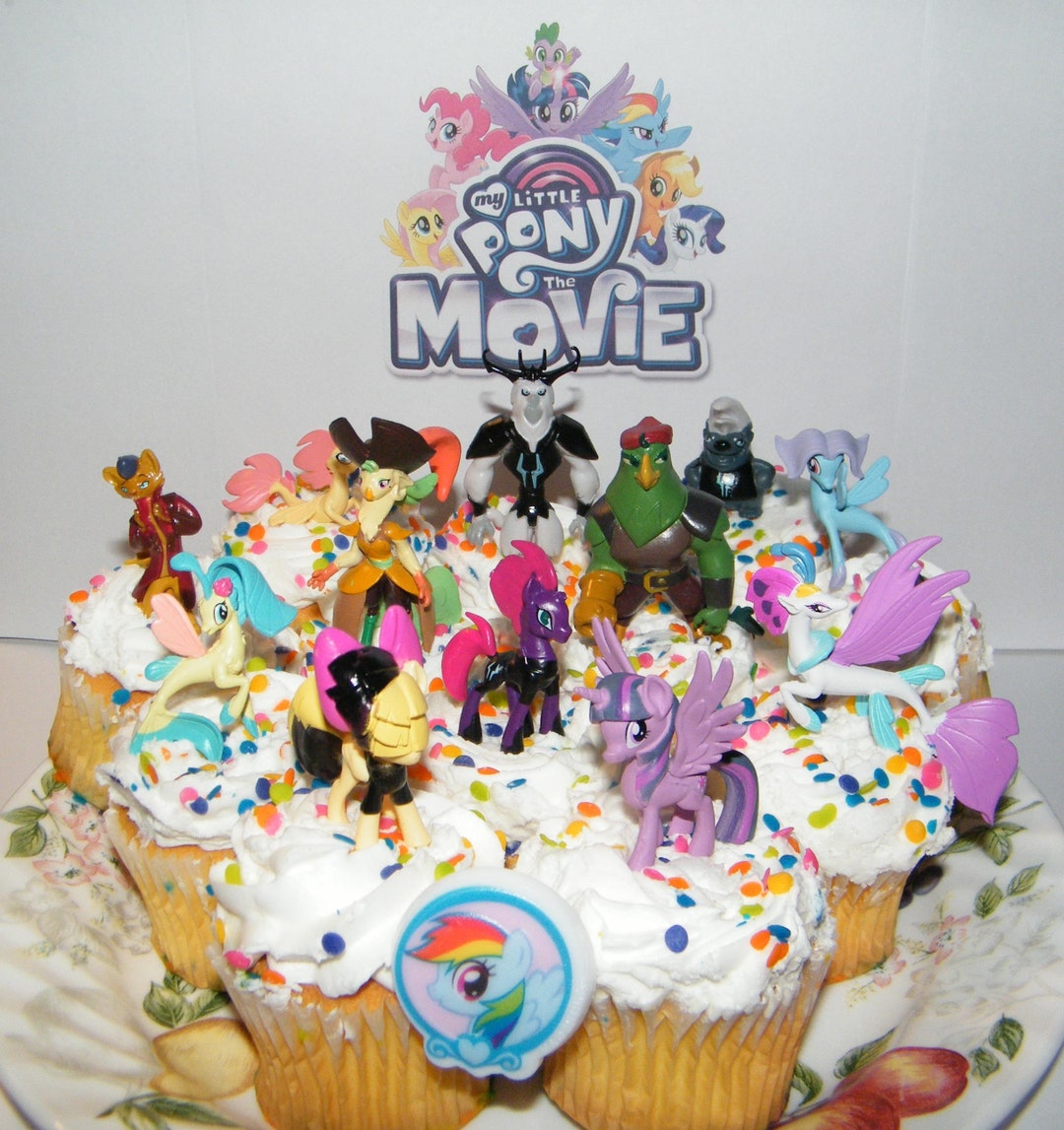 My Little Pony the Movie Cake Toppers Cupcake Decorations 14 Set