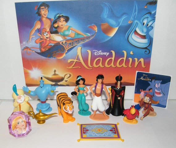 Set/10 Disney Aladdin Miniature Figurines / Disney Aladdin Mini Figurine Set  FRANCE / Walt Disney Animation Aladdin Collectibles / DISNEY 