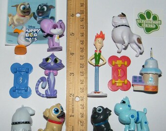 Disney Puppy Dog Pals Cake Toppers Set of 14 W/ Figures
