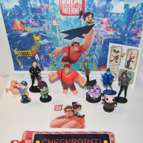 Disney Wreck-It Ralph Breaks the Internet Movie Deluxe Party Favors Goody Bag Fillers 13 Set with 10 Figures New Characters and More!