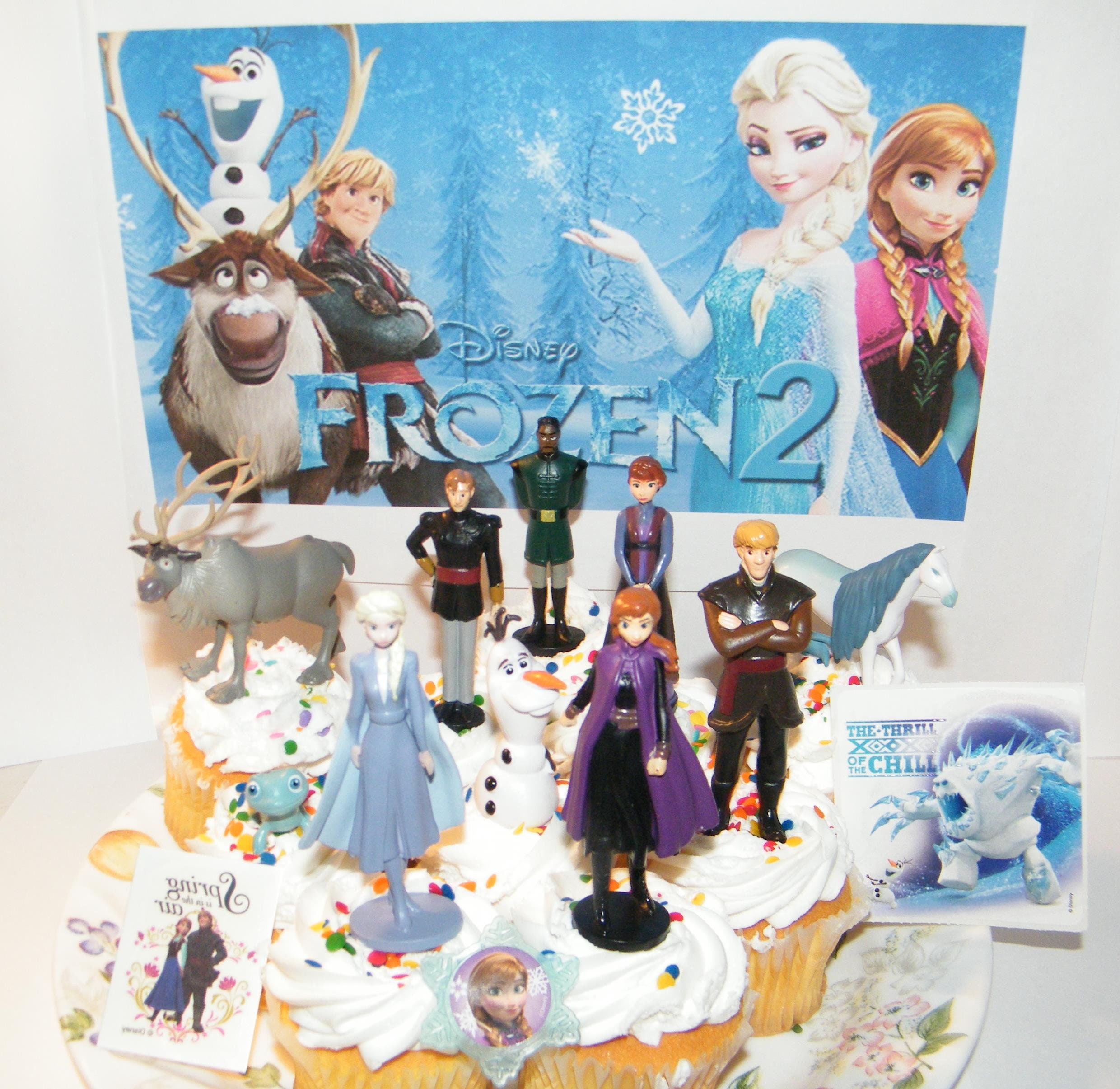 4 New In Box Disney Frozen Figures 3" Elsa Anna Kristoff Olaf Cake Topper 