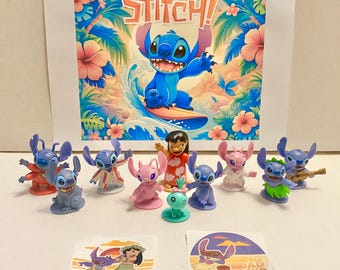 Disney Stitch and Friends Party Favors Gift Bag Fillers Deluxe Toy Figure 10 Set