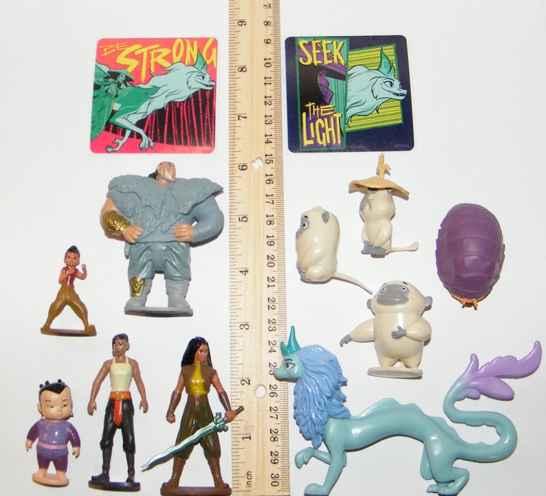 Disney Raya and the last Dragon Deluxe Cake Toppers Cupcake Decorations Set of 12 with 10 Figures and 2 Movie Stickers Fun New Characters