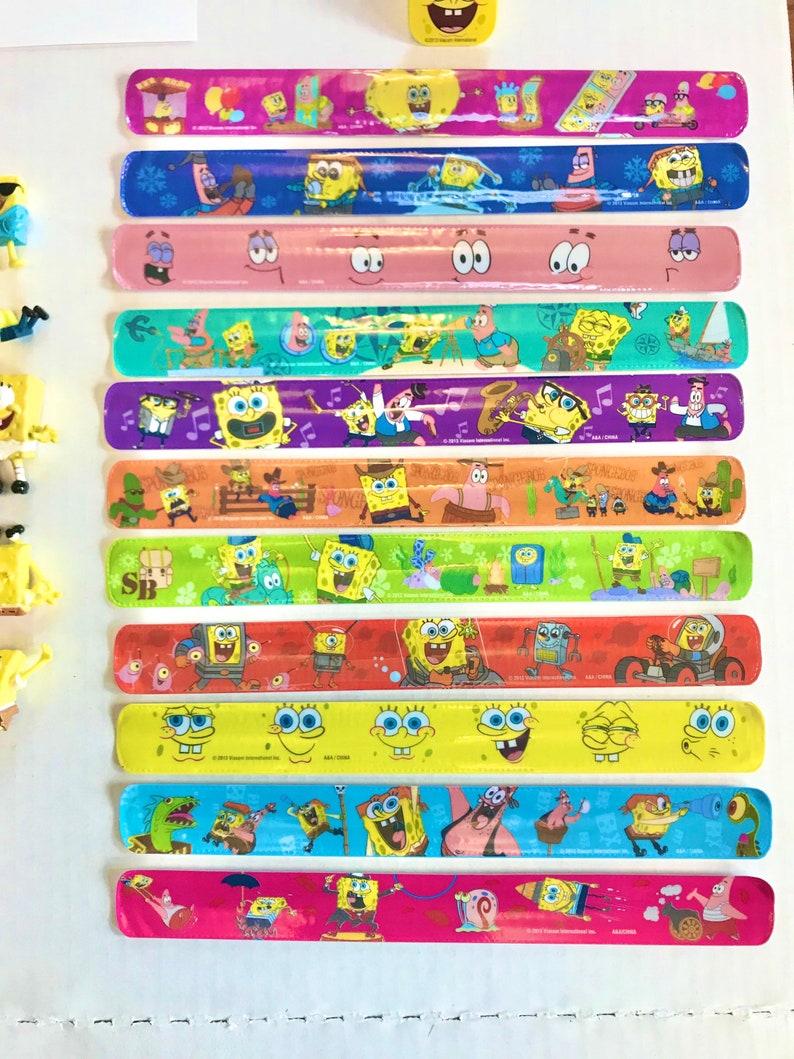 Spongebob Squarepants Party Favors/Collectors Set with 23 Figures, 11 Bracelets, 3 Rings, and 2 Stickers image 3