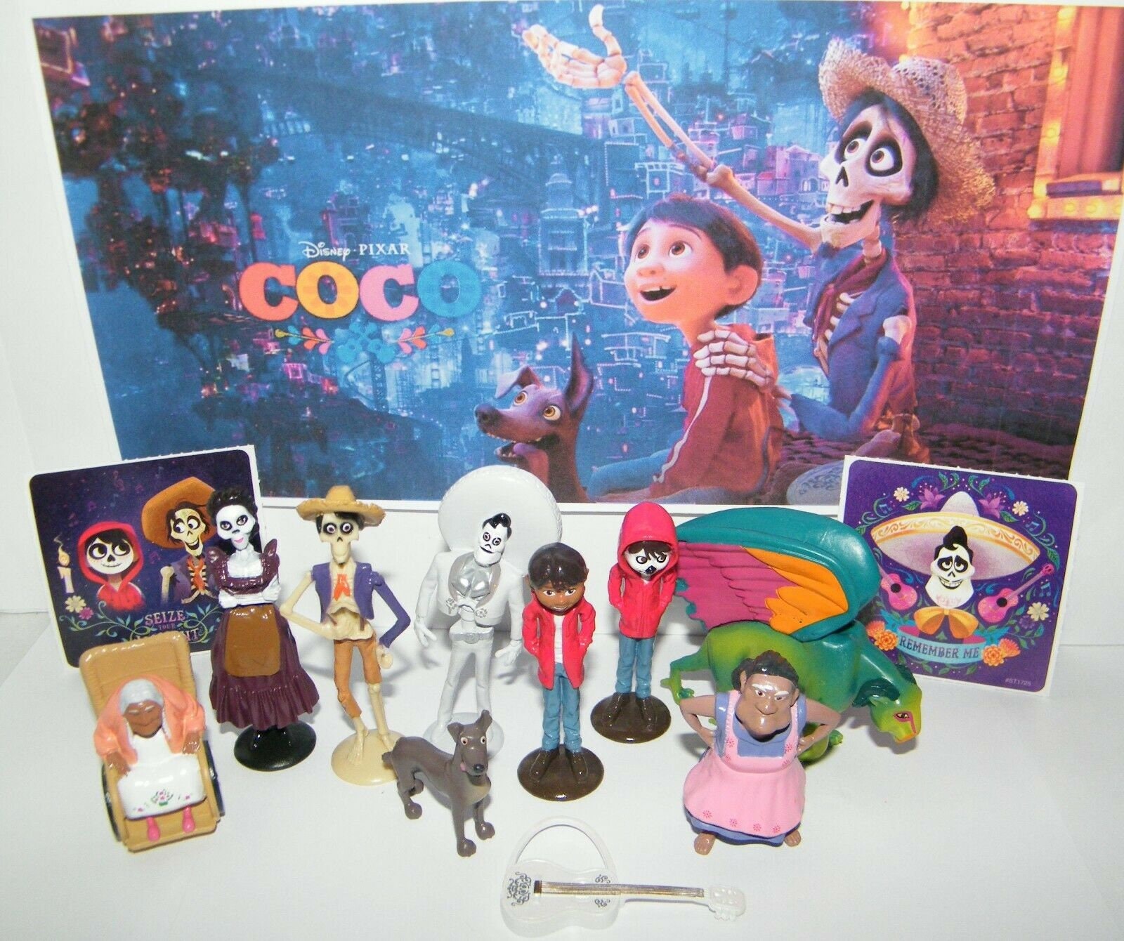 Disney Coco Movie Party Favors Set of 12 With 10 Figures and 2 Stickers 