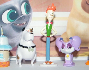 Disney Puppy Dog Pals Cake Toppers Set of 14 w/ Figures, Skateboards, and  Tattoo