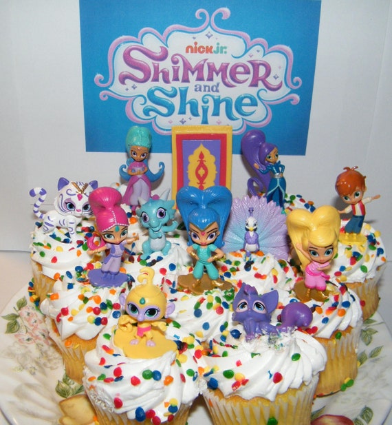 Shimmer and Shine Deluxe Mini Cake Toppers Cupcake Decorations Set