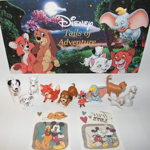 Disney Classic Tails Party Favors 12 Set Featuring Figures from The Dumbo Movie, The Fox and the Hound, 101 Dalmations and The Aristocats