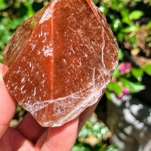Red Phantom Amethyst Polished Raw Point From Brazil