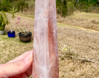 Amazing Fire Quartz Tower from Brazil, Fire Quartz Obelisk, Crystal Home Decor, Sacred Space Decor, Crystal Gift, Valentine Day Gift
