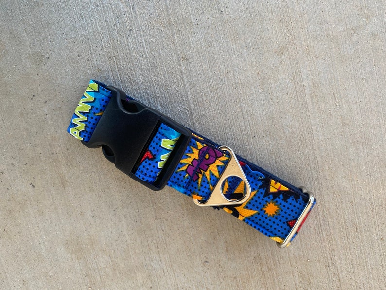Blue Comic Dog Collar