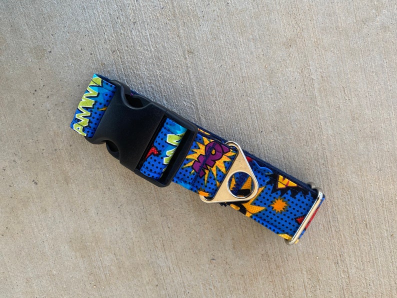 Blue Comic Dog Collar