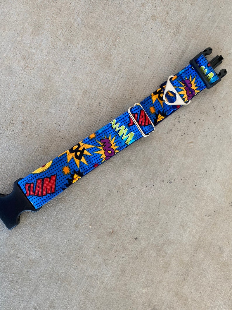 Blue Comic Dog Collar