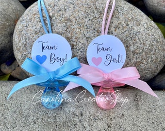 12 Gender Reveal Pacifier Necklaces