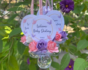 12 Butterfly Baby Shower Pacifier Necklace Favors| Baby Shower Games