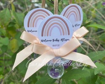 12 Boho Rainbow Baby Shower Pacifier Necklace Favors | Baby Shower Games