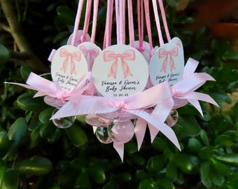 12 Bow Baby Shower Pacifier Favors| Baby Shower Games