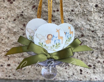 12 Jungle Safari Baby Shower Pacifier Necklace Favors| Baby Shower Games