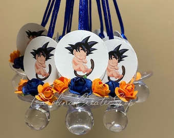 12 Dragon Ball Z Babyshower Pacifier Necklace Favors