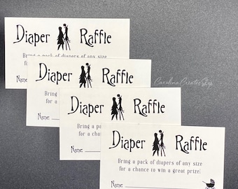 Nightmare Before Christmas Baby Shower Diaper Raffles PRINTED