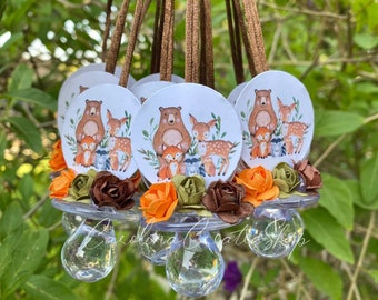 12 Woodland Animal Pacifier Necklace Favors| Baby Shower Games