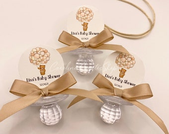 12 Teddy Bear Baby Shower Pacifier Necklace Favors | Baby Shower Games