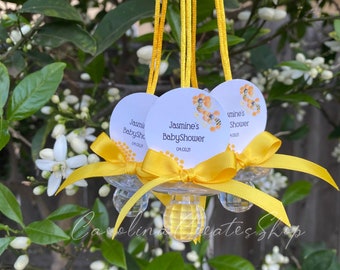 12 Bumble Bee Baby Shower Pacifier Necklace Favors| Baby Shower Games