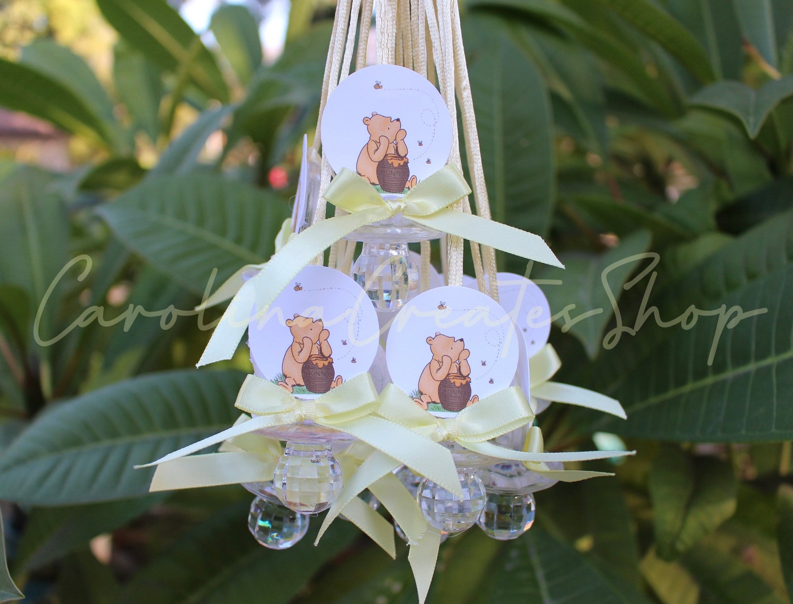 12 Classic Winnie the Pooh Baby Shower Pacifier Necklace Etsy