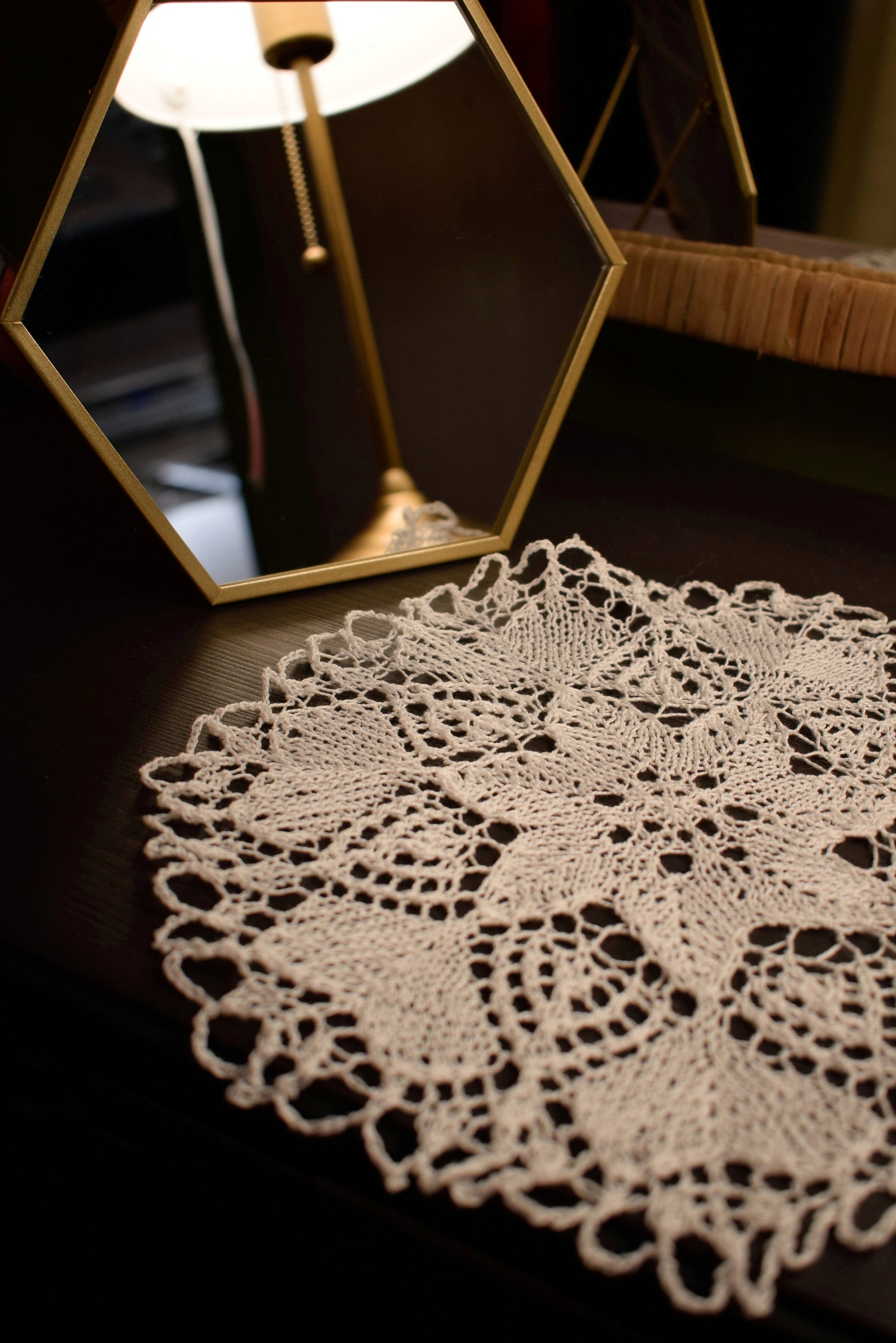 Centerpieces for coffee table knitted round openwork doily Etsy