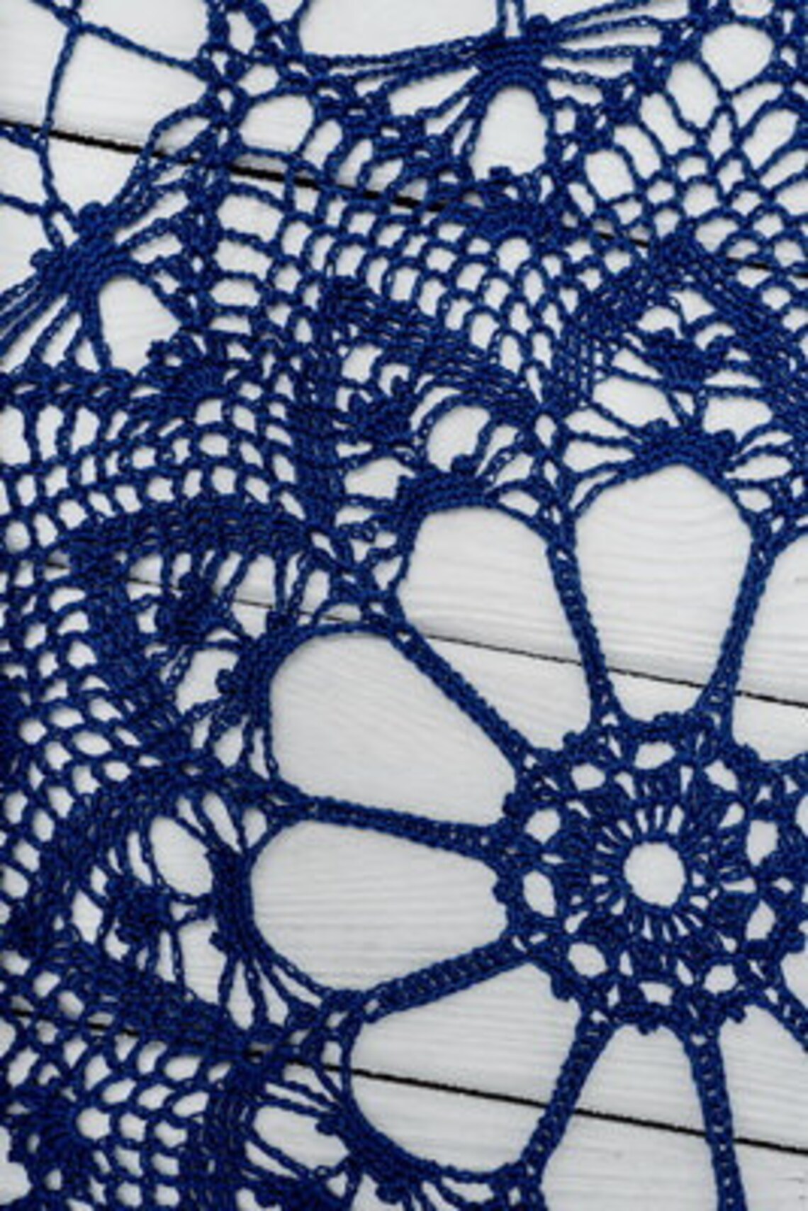 Navy lace doilies royal blue tablecloth round tablecloth Etsy