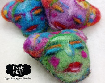 Faces Fluffy Stuffy Magnets
