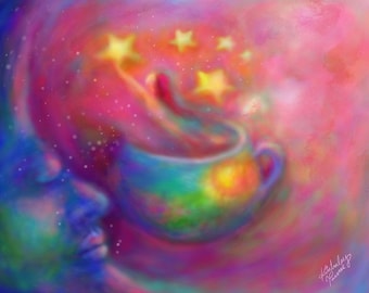 Star Girl original art giclee print