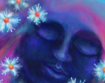 Snow Flowers original art giclee print