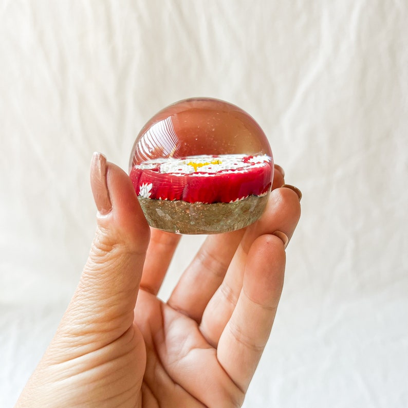 Small Murano blown glass paperweight with Millefiori image 3