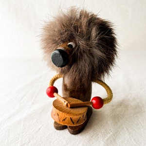 MCM 1960s Danish teak wooden figure pin cushion