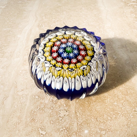 Vintage Perthshire Crieff Scotland Paperweight Small Scalloped