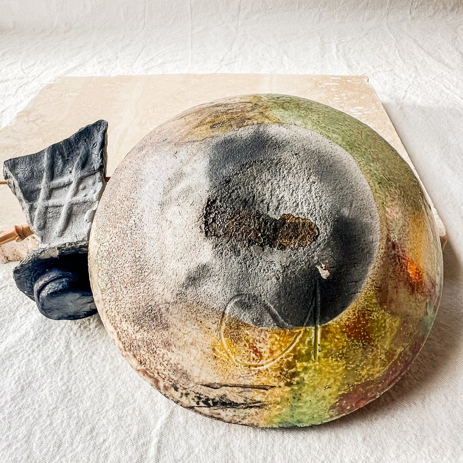 Handmade Raku Pottery Pot With Lid and Twigs - Etsy