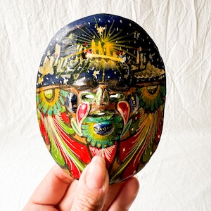 Vintage Talavera Mexico Pottery Mini Mask Wall Hanging
