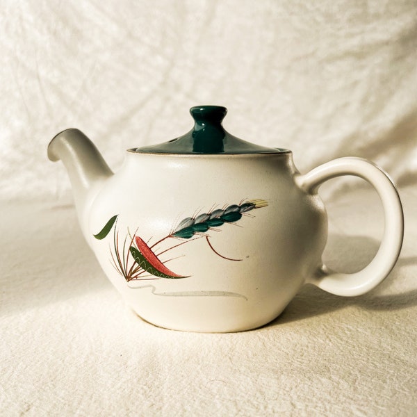 Vintage Denby England Greenwheat pattern teapot