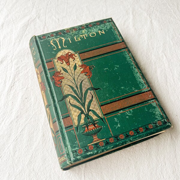Antique Hard Cover Book Milton’s Poetical Works 1887