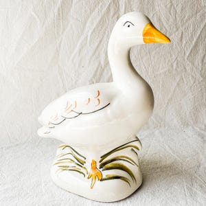 Vintage Hand Decorated Ceramic Goose