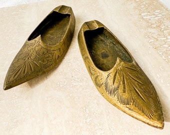 Vintage Pair of Mini Brass Shoe Ashtrays Hand Crafted - Etsy
