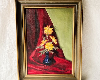 Vintage Framed Original Still Life Oil Painting Signed