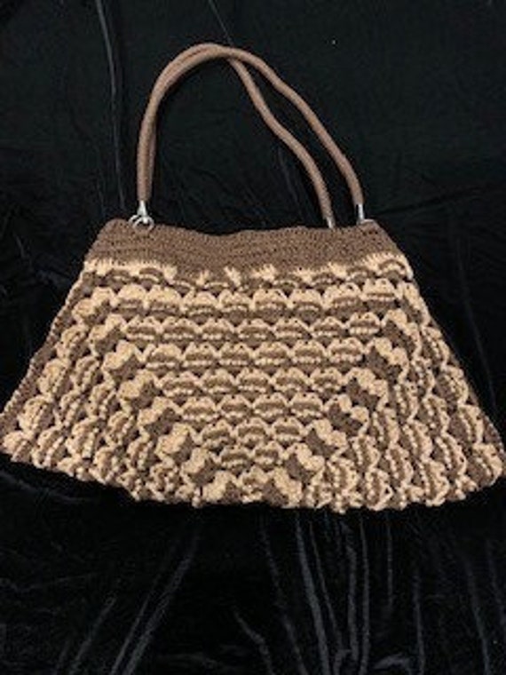 Vintage Macrame Shoulder Bag / Boho Macrame Purse